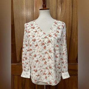 NWT Berthie - Paris - Floral, 3/4 Length Puff-Sleeve Blouse, Lace Back, NWT, 4